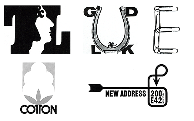 (top left) Thunderbolt & Lightfoot logo; (top middle) Greetings design; (top right) E clips; (bottom left) Cotton Council logo; (bottom right) Change of address design. (top left) Thunderbolt & Lightfoot logo; (top middle) Greetings design; (top right) E clips; (bottom left) Cotton Council logo; (bottom right) Change of address design.