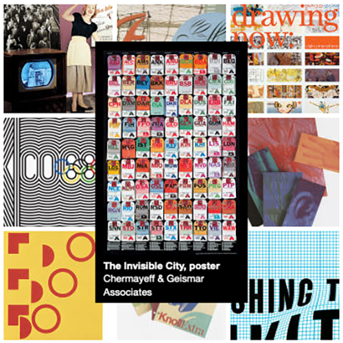 AIGA Design Archives AIGA Design Archives grid view, showing posters, book covers, broadsides, and brochures