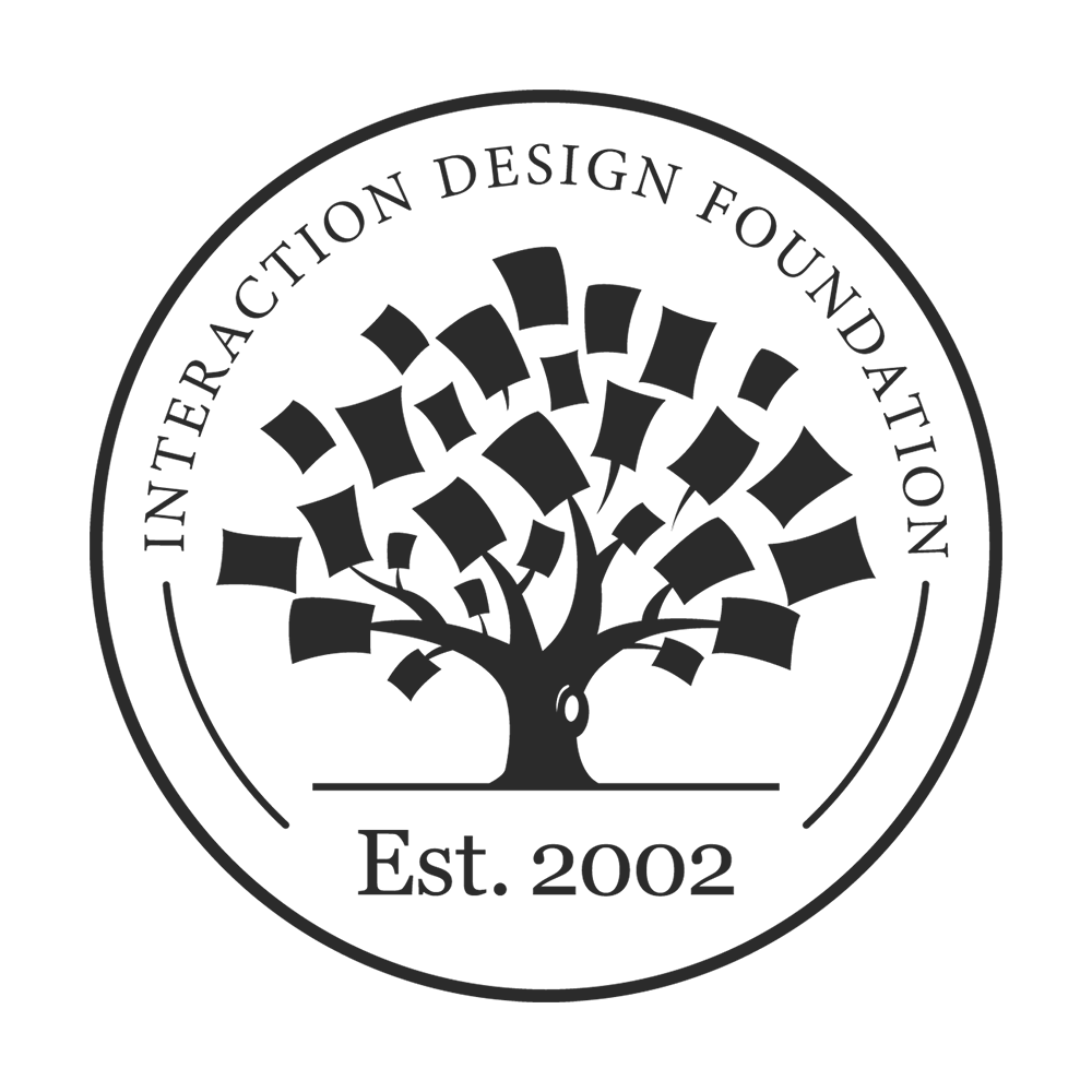 IxDF Interaction Design Foundation Logo Mark with "Est. 2002" and an image of a tree